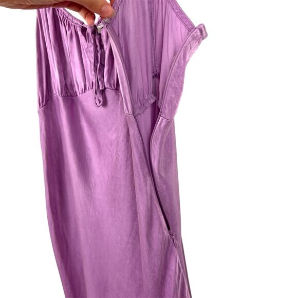Madewell Satin Square Neck Midi Dress Lilac 10 - Picture 7 of 10